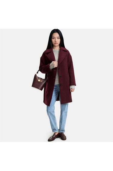 Mid-Length Winter Coat with Button Fastening