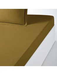 شرشف سرير قطن و كتان مغسول بحواف مطاطية