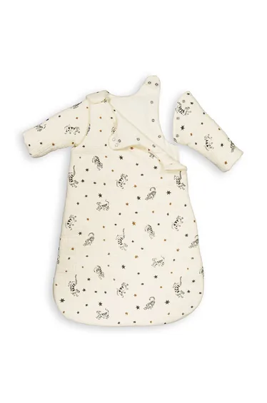Tigris Tiger 100% Cotton Muslin Sleep Bag with Removable Sleeves