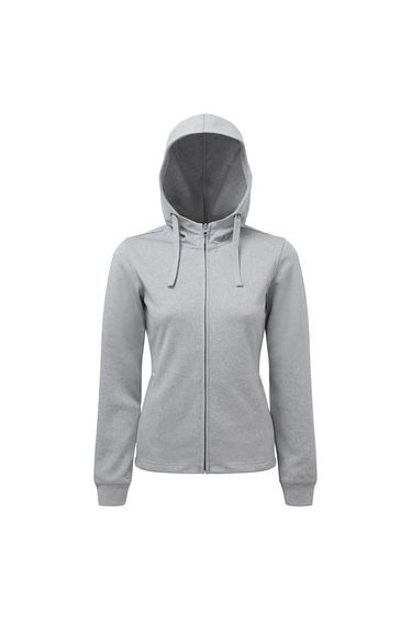TriDri Womens/Ladies Spun Dyed Full Zip Hoodie - Grey Melange