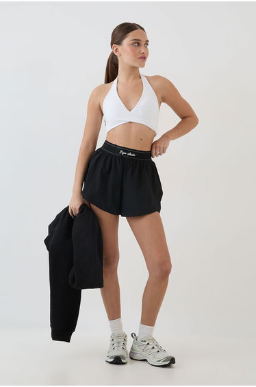 DSGN Studio Elasticate Waist Loose Fit Woven Short - black