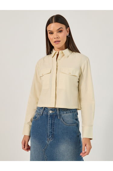 Sold Long Sleeves Cropped Boxy Fit Shirt