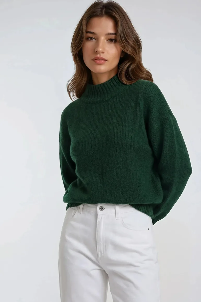 سترة ميكسراي أخضر محبوك بأكمام طويلة - 2