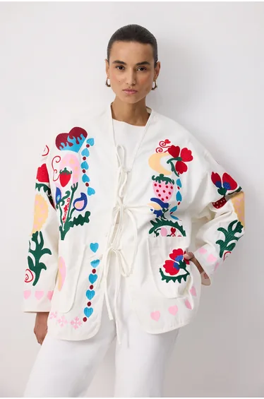 EMBROIDERED GABARDINE JACKET