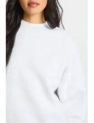 Tall Raglan Seam Oversized Sweatshirt - ash grey - 3