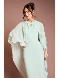 فستان كوست فاشن شيفون أخضر ماكسي بقصة مستقيمة - 1