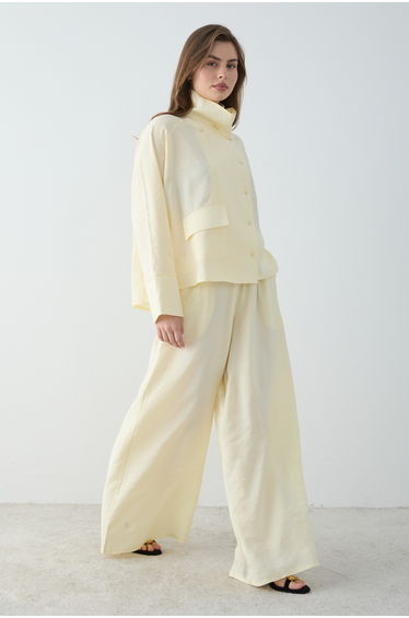 Yellow Woven Bottom&Top Set - Top Set