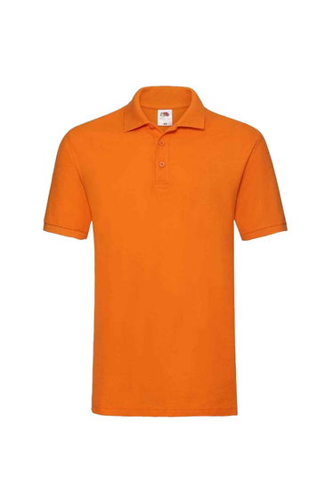 Fruit of the Loom Mens Premium Cotton Pique Polo Shirt - Orange