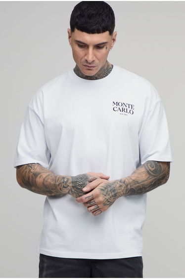 Tall Monte Carlo Grand Prix Oversized T-shirt - white