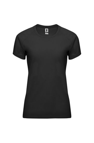 Roly Womens/Ladies Bahrain Short-Sleeved Sports T-Shirt - Solid Black