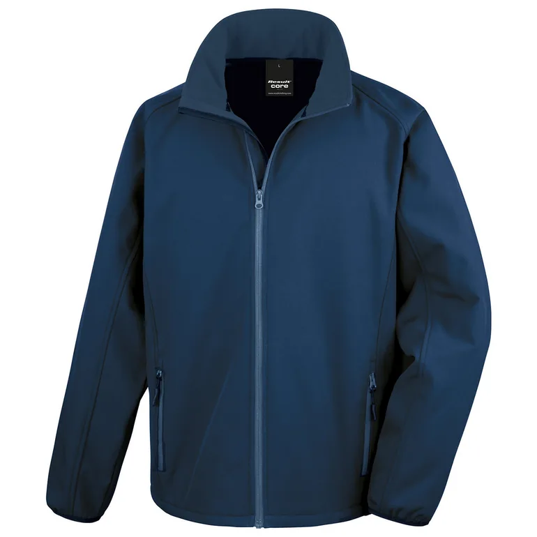 Result Core Mens Printable Soft Shell Jacket - Navy