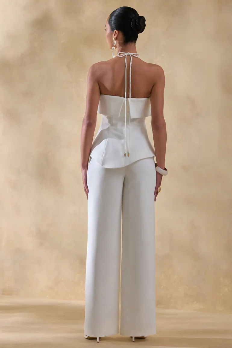 Zura | White Square-Neck Jumpsuit - 1