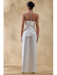 Zura | White Square-Neck Jumpsuit - 1