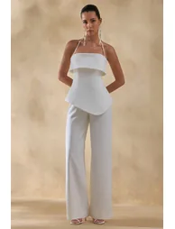 Zura | White Square-Neck Jumpsuit