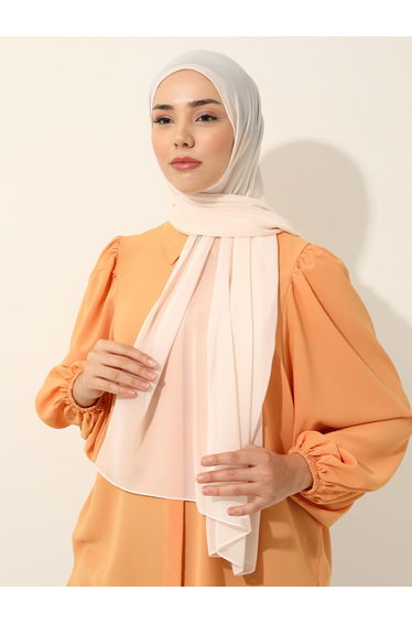 Cream Plain Chiffon Shawl