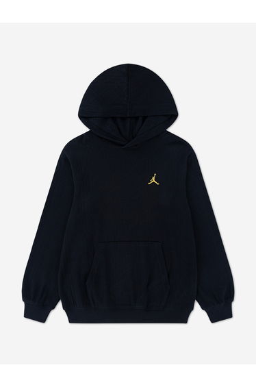 Jordan Boys Holiday Cable Knit Hoodie in Black