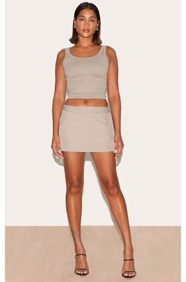Clay Tailored Pleated Micro Mini Skirt