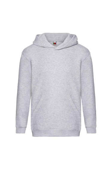 Fruit of the Loom Childrens/Kids Premium Heather Hooded Sweatshirt - Grey