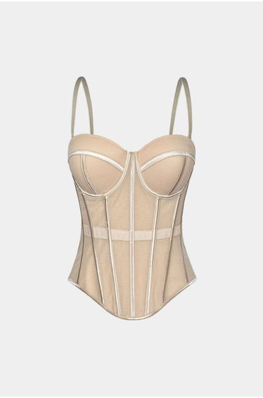 Mesh Bustier Corset Slip Cami Top
