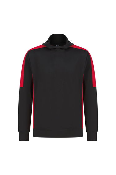 Finden & Hales Adult Contrast Panel Hoodie - Black/Red
