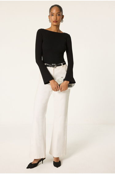 COTTON BOAT NECK BODYSUIT