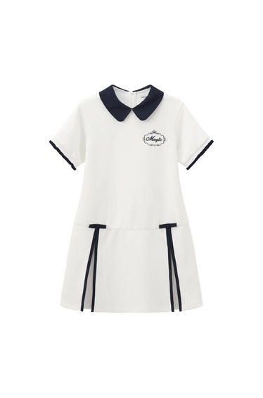 Girls' Collared Dress with Print