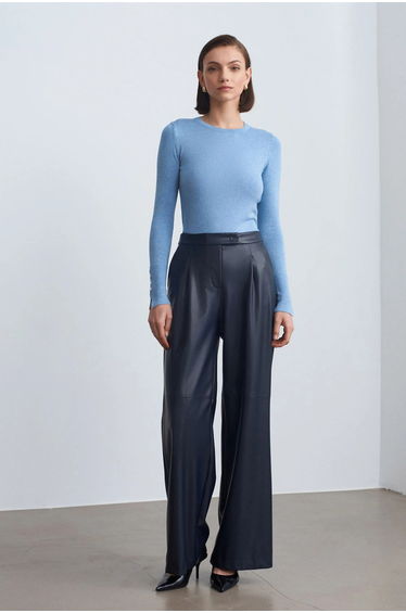 Dilvin Slim Fit Ribbed Crew Neck Sweater