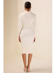 Paulette Jersey Midi Dress in White - 2