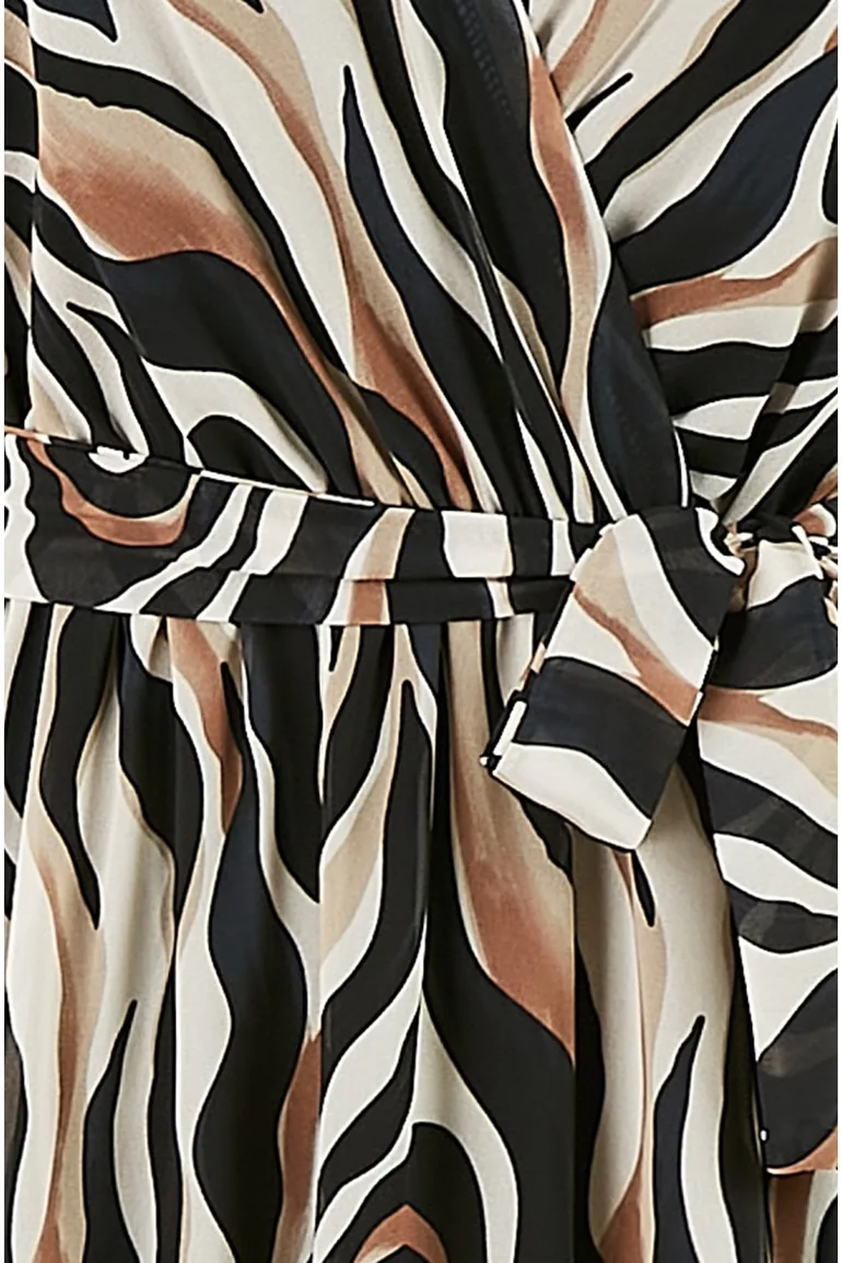 Yumi Brown Animal Swirl Midaxi Wrap Dress - 11
