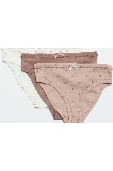 Cute 3-Pack Pointelle Knit Briefs WHITE