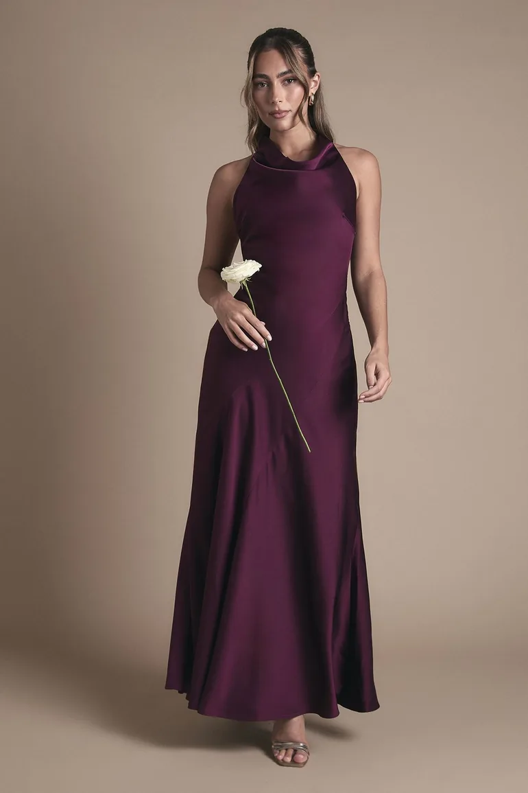oasis purple dress Women's Volume Shoulder Western Mini Dress, Purple