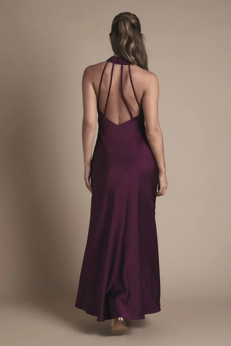 oasis purple dress Women's Lace Insert Strappy Midi Dress, Purple