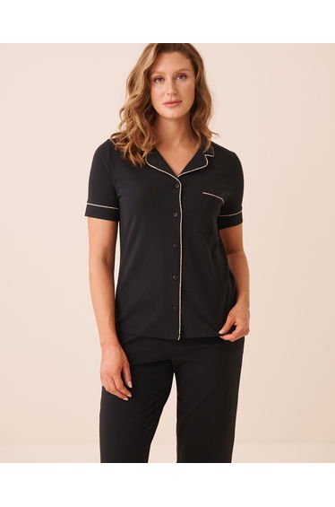 Cotton Short Sleeve Button-down Shirt