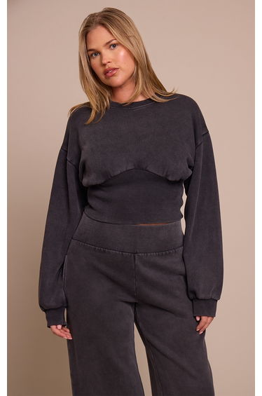 Shape Charcoal Cinched Waist Sweatshirt
