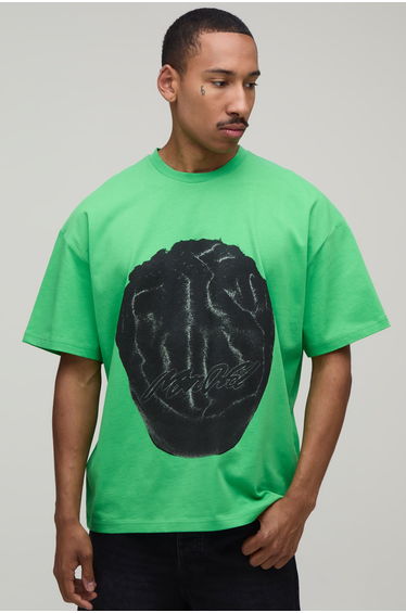 Afterlight Brain Printed Short Sleeve T-shirt - green