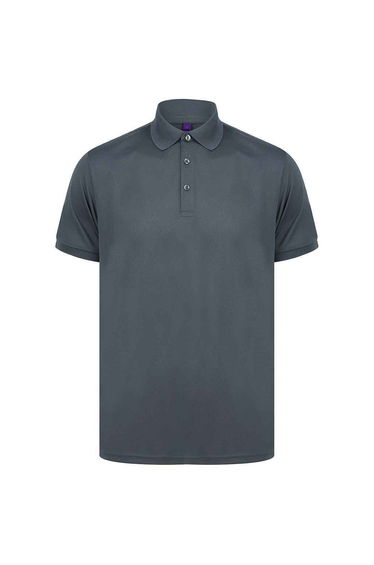 Henbury Mens Piqu Polo Shirt - Charcoal