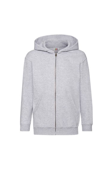 Fruit Of The Loom Childrens/Kids Unisex Hooded Sweatshirt Jacket - Heather Grey