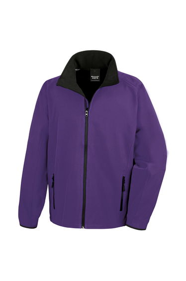Result Core Mens Printable Soft Shell Jacket - Purple/Black