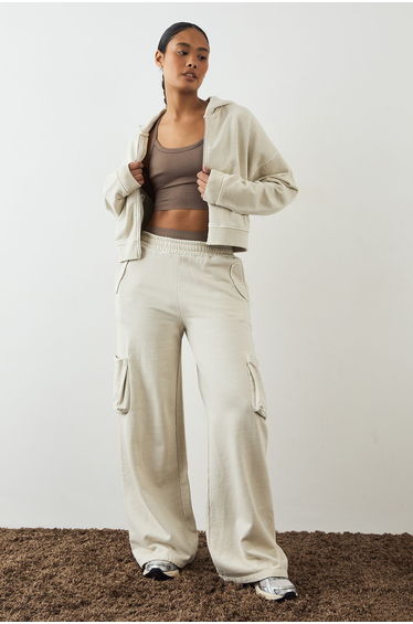 DSGN Studio Premium Heavyweight Washed Cargo Jogger - ecru