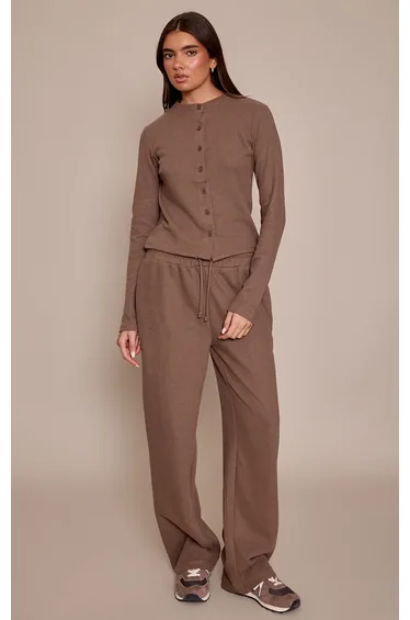 Mushroom Soft Touch Wide Leg Joggers