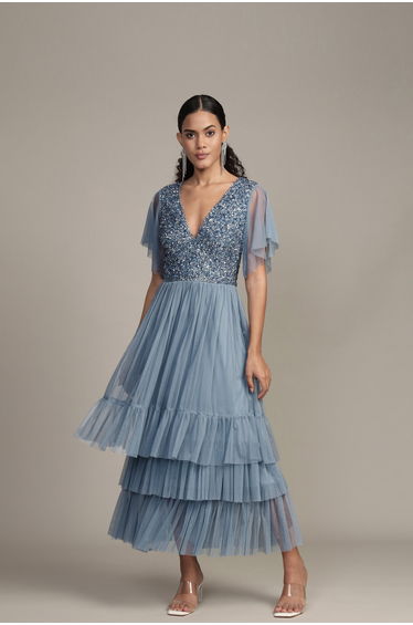 Maddie Embellished in Dusty Blue