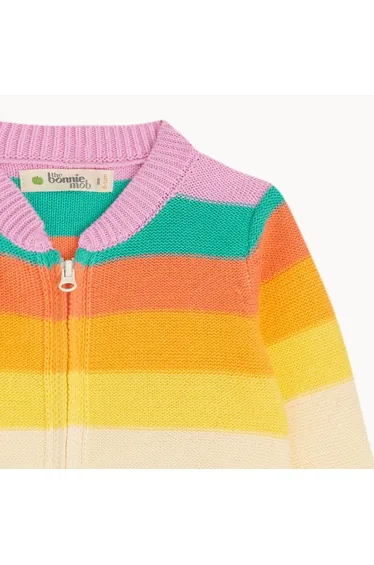 Barnacle - Rainbow Pink Stripe Cardigan