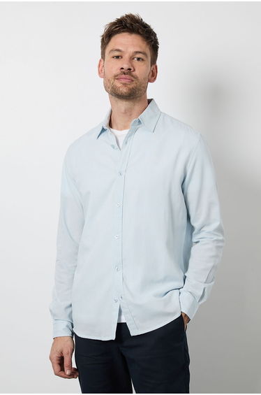 Light Blue Long Sleeve Linen Shirt