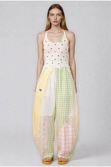 Henrikki Grid Patchwork Pants