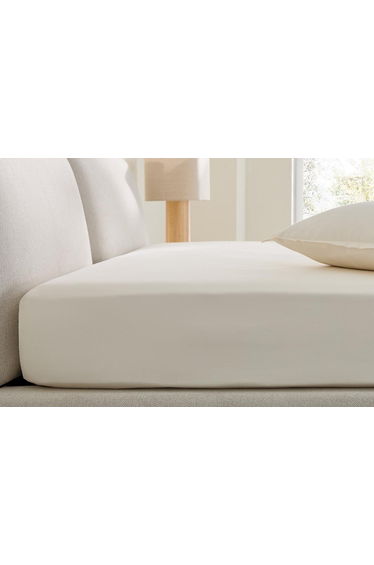 Saria Washed Cotton Sateen Fitted Sheet with 30cm Flap
