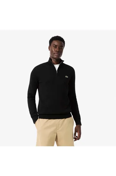 1/4 Zip Knit Jumper Black