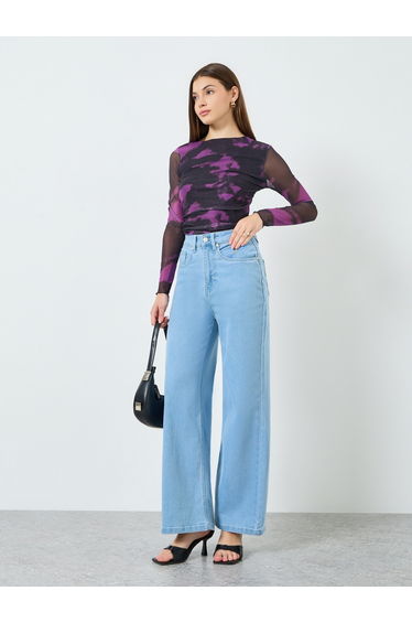 Women Blue Wide Leg Jeans