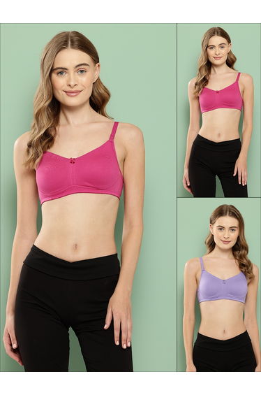 Pack of 2 - Solid Non Wired Cotton T-Shirt Bra