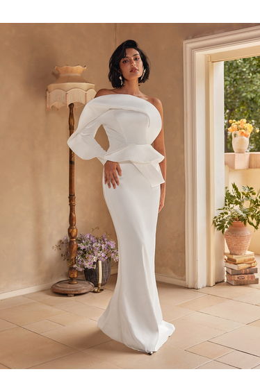 Sylwia One Shoulder Satin Maxi Dress