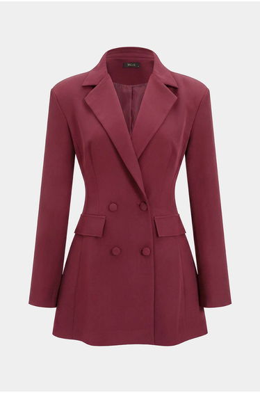 Notched Lapel V-Neck Mini Dress